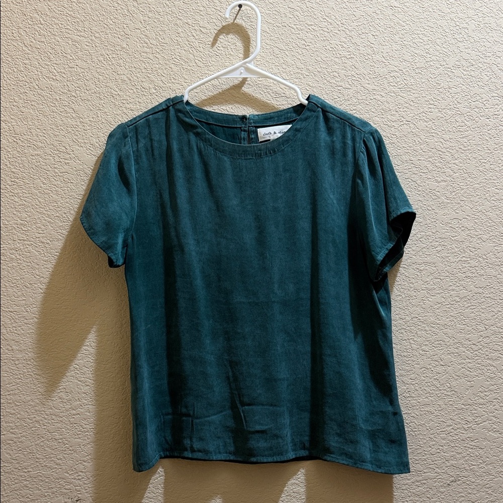 cloth & stone green blouse top shirt Small